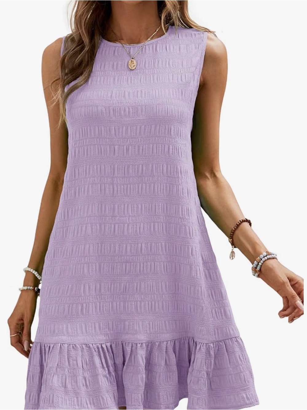 Soly Hux Lavender Sleeveless Ruffle Hem Mini Dress - Size XL